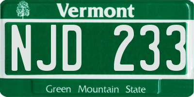 VT license plate NJD233