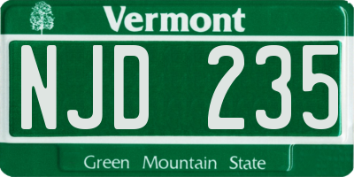 VT license plate NJD235