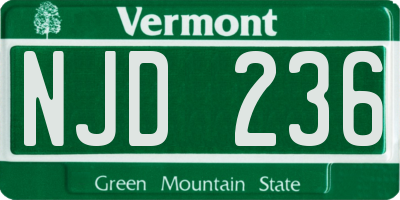 VT license plate NJD236