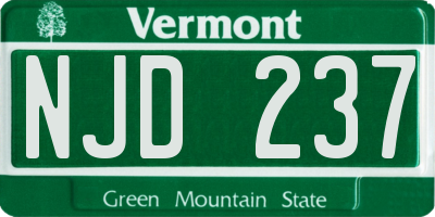 VT license plate NJD237