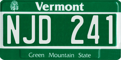 VT license plate NJD241