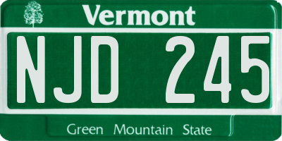 VT license plate NJD245