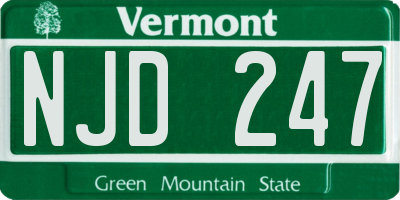 VT license plate NJD247