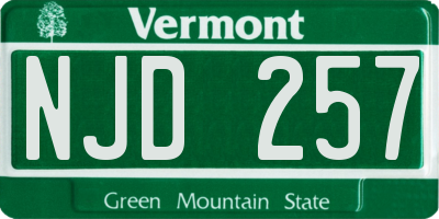 VT license plate NJD257