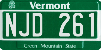 VT license plate NJD261