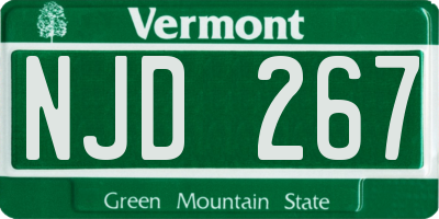 VT license plate NJD267