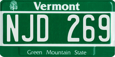 VT license plate NJD269