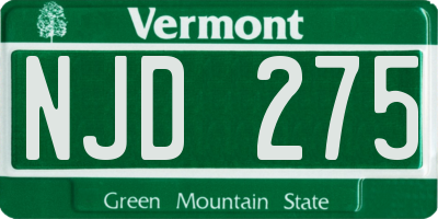 VT license plate NJD275