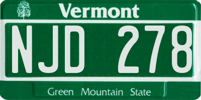 VT license plate NJD278
