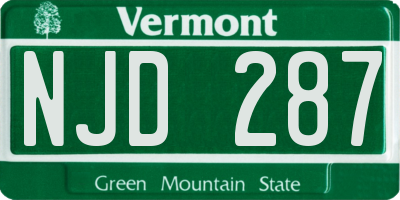 VT license plate NJD287