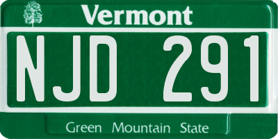 VT license plate NJD291