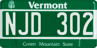 VT license plate NJD302