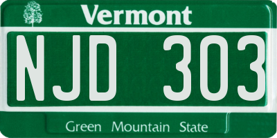 VT license plate NJD303