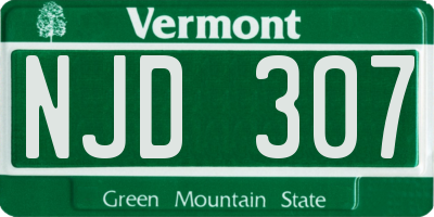VT license plate NJD307