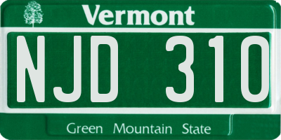 VT license plate NJD310