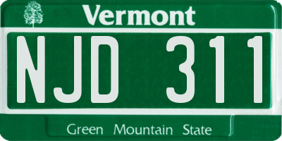 VT license plate NJD311