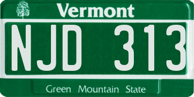 VT license plate NJD313