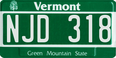 VT license plate NJD318