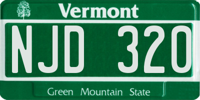 VT license plate NJD320