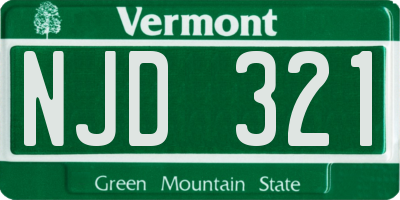 VT license plate NJD321