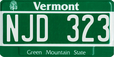 VT license plate NJD323