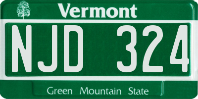 VT license plate NJD324