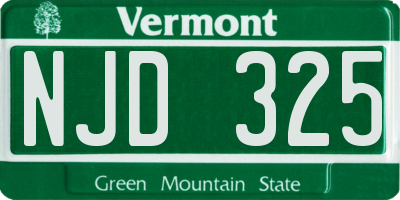 VT license plate NJD325