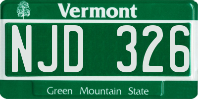 VT license plate NJD326