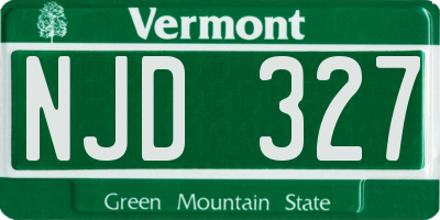 VT license plate NJD327