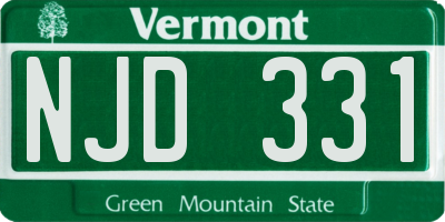 VT license plate NJD331