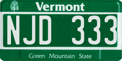 VT license plate NJD333