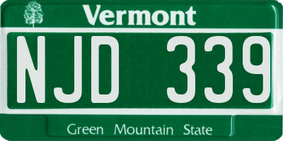 VT license plate NJD339