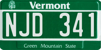 VT license plate NJD341
