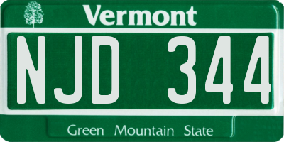 VT license plate NJD344