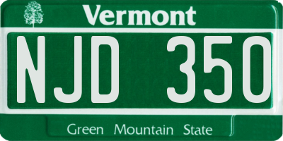 VT license plate NJD350