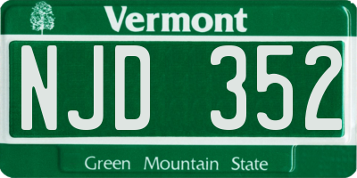 VT license plate NJD352
