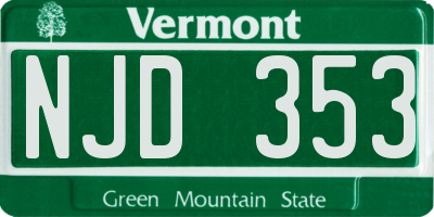 VT license plate NJD353