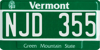 VT license plate NJD355