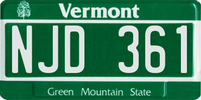 VT license plate NJD361