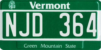 VT license plate NJD364