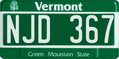VT license plate NJD367