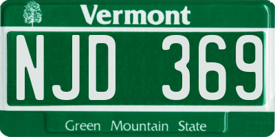 VT license plate NJD369