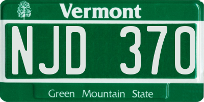 VT license plate NJD370
