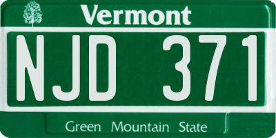 VT license plate NJD371