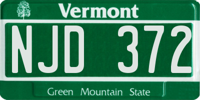 VT license plate NJD372