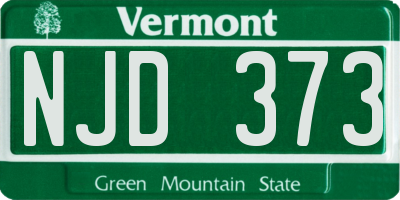 VT license plate NJD373