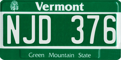 VT license plate NJD376