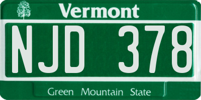 VT license plate NJD378