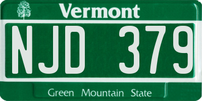 VT license plate NJD379