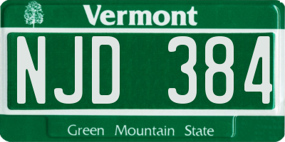 VT license plate NJD384